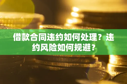 济南借款合同违约如何处理？违约风险如何规避？