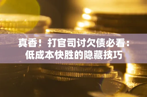 济南真香！打官司讨欠债必看：低成本快胜的隐藏技巧
